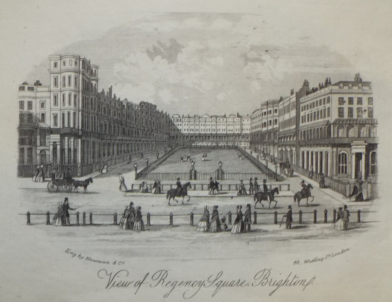 Steel Vignette - View of Regency Square, Brighton. - Newman